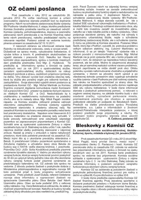 NaÅ¡a BeluÅ¡a 1/2012 v elektronickej podobe (pdf)