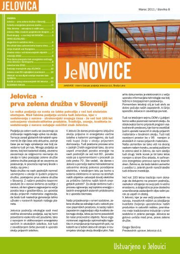 JeNovice si lahko preberete tukaj - Jelovica