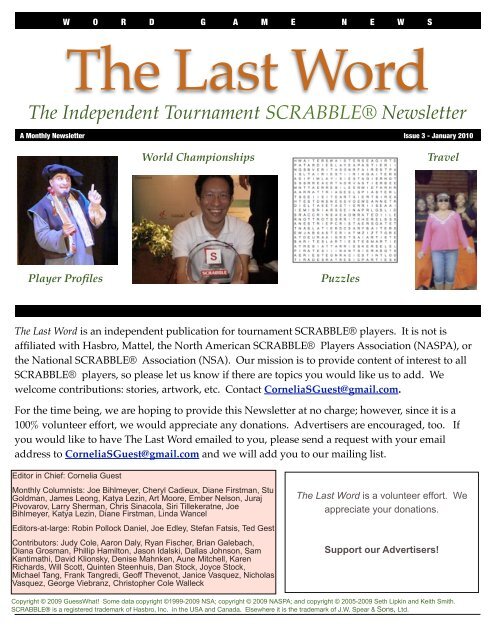 The Last Word JAN - The Last Word Newsletter