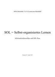 SOL = Selbst-organisiertes Lernen - Das MNG