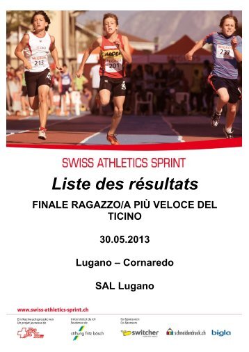 Liste des rÃ©sultats - Swiss Athletics Sprint