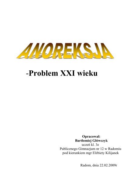 Anoreksja - problem XXI wieku - EduTuba.pl