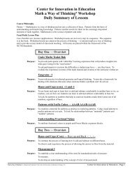 Math a Way of Thinking Course Syllabus - Center for Innovation in ...