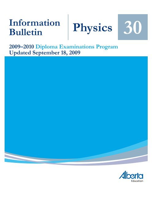 Info Bulletin Physics 30 2009-2010 - McCoy High School