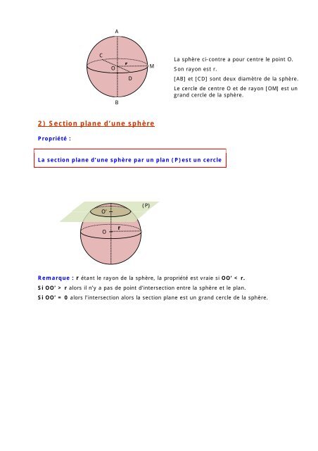 3e - Section plane d'un solide - Parfenoff . org