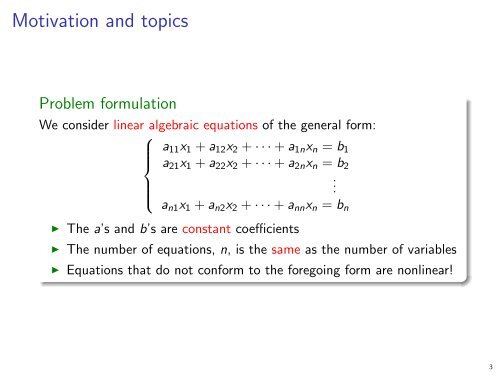 Why solve linear algebrai