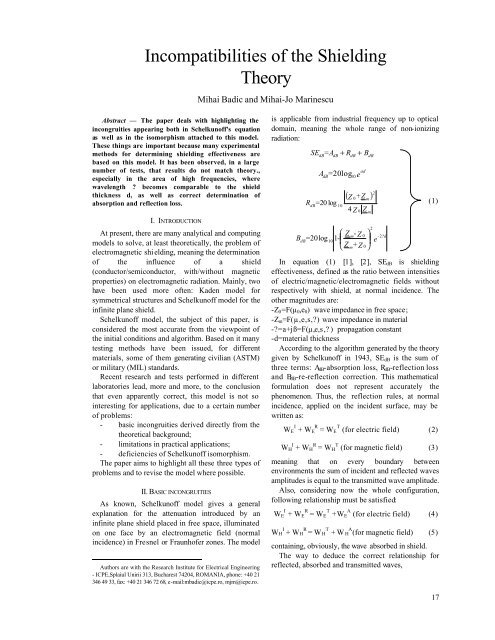 Incompatibilities of the Shielding Theory