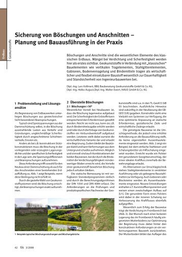 Sicherung von Böschungen und Anschnitten – Planung ... - Bauverlag