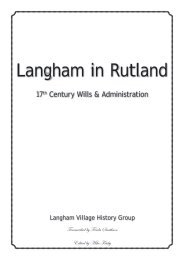 17th century Wills - Langham Village History Group
