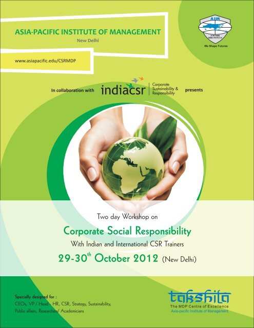 CSR Brochure Design 01102012 - Asia Pacific Institute of ...