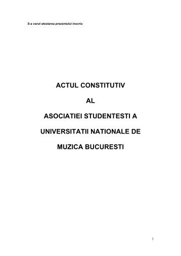 actul constitutiv al asociatiei studentesti a universitatii