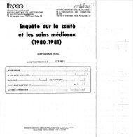 Questionnaire initial - Enquete santÃ© 1980-81