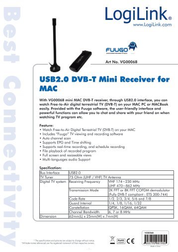 USB2.0 DVB-T Mini Receiver for MAC