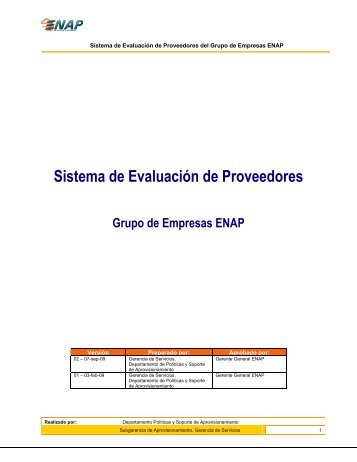 Sistema de Evaluación de Proveedores - Enap