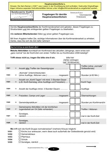 Fragebogen Hauptverantwortliche t2 - Bundesweite Studie zur ...