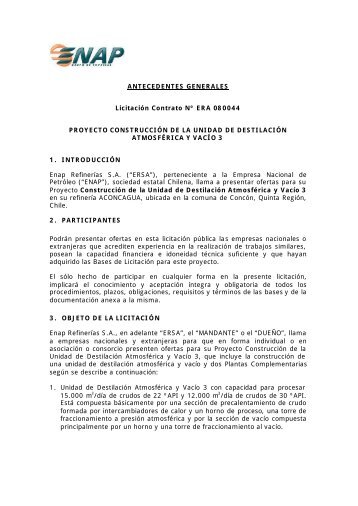 Minuta Antecedentes Generales ERA 080044 - Enap