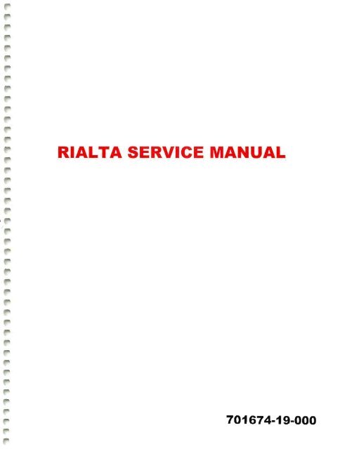 Rialta Service Manual - RialtaInfo