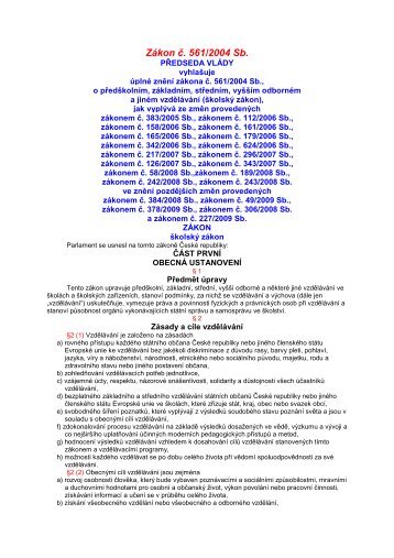 ZÃ¡kon Ä. 561/2004 Sb. - StÅednÃ­ prÅ¯myslovÃ¡ Å¡kola strojnÃ­ a ...