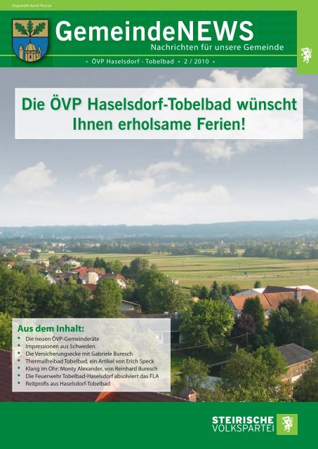GemeindeNEWS - Haselsdorf - Tobelbad, die Homepage der VP ...