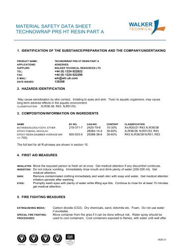 material safety data sheet technowrap prs ht ... - PT. Harimau Putih