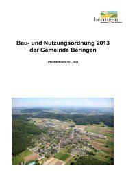 Bau- und Nutzungsordnung 2013 der Gemeinde Beringen