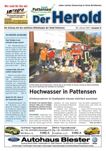 Hochwasser in Pattensen - beim Herold Pattensen