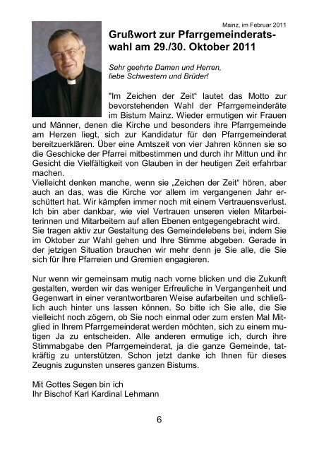 Pfarrbrief - beim Bistum Mainz