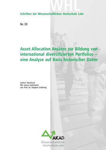 Asset Allocation Ansätze zur Bildung von international - Akad