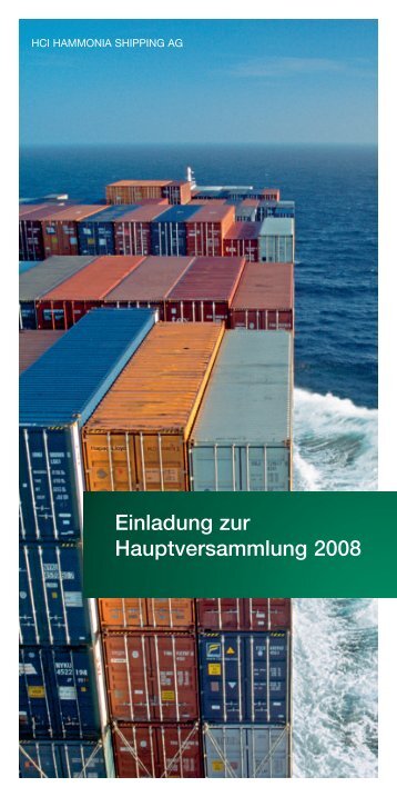 Einladung zur Hauptversammlung 2008 - hci hammonia shipping ag