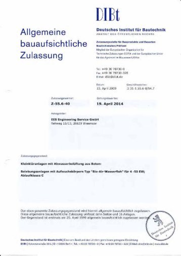 Zulassung Wasserfloh Beton - HQ Abwasser-, Baustoffsysteme und ...