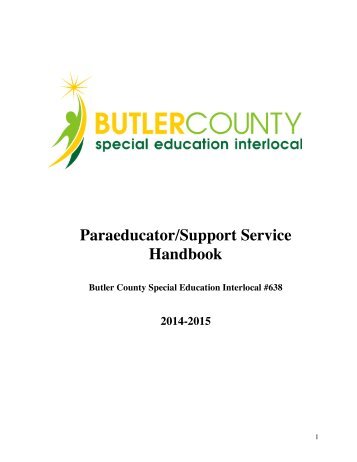 Paraprofessional Handbook - Butler County Special Education COOP