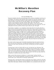 McMillan's Marathon Recovery Plan