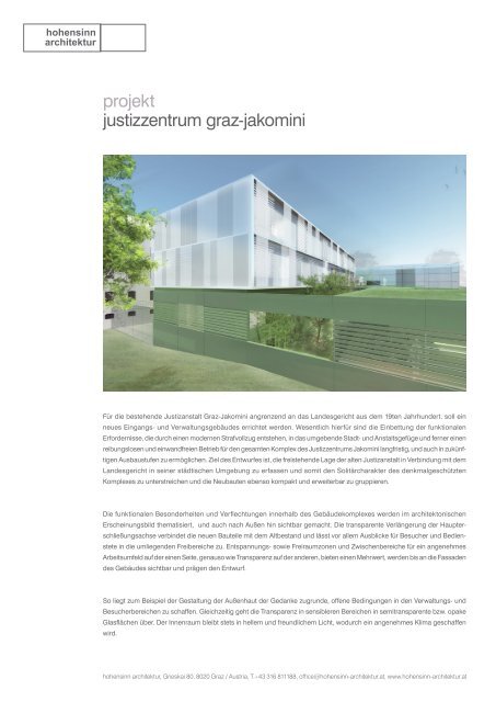 projekt justizzentrum graz-jakomini - Hohensinn Architektur