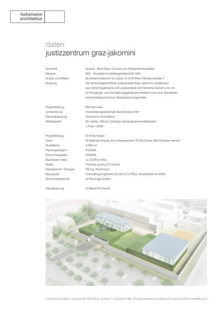 projekt justizzentrum graz-jakomini - Hohensinn Architektur