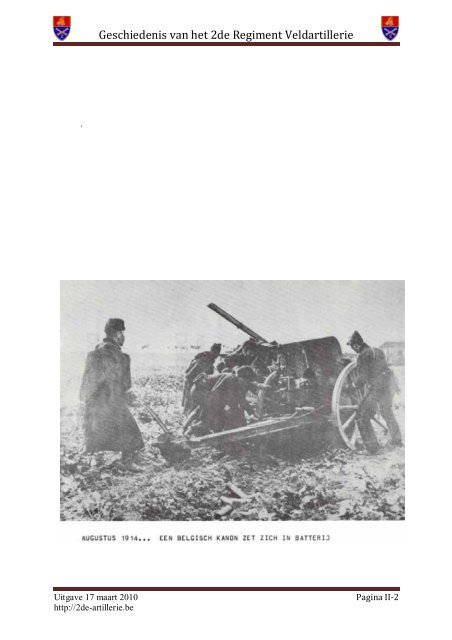 Deel II - De Grote Oorlog - 1914 - 1918 - 2de-artillerie.be