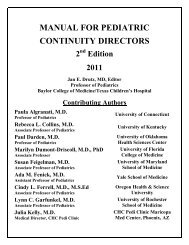 Continuity Clinic Manual - Academic Pediatric Association