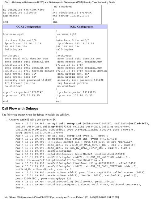 Cisco - Gateway to Gatekeeper (H.235) and ... - VOIP Information