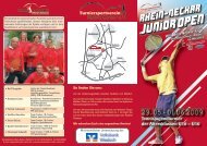 Junior OPEN Junior OPEN - Tennisakademie Rhein-Neckar