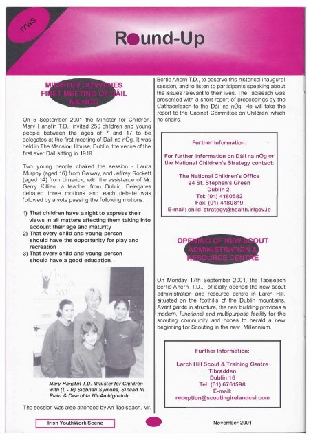 Issue 34: November 2001 - Youth Work Ireland