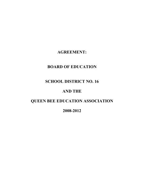 agreement - Queen Bee Schools, District 16