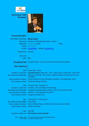 Curriculum vitae Europass