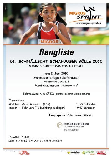 2010 - Swiss Athletics Sprint