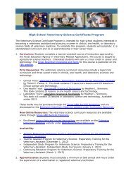 High School Veterinary Science Certificate Program - Extension ...