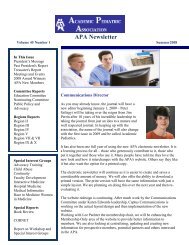 APA Newsletter - Academic Pediatric Association