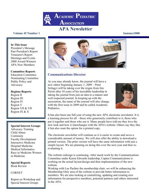 APA Newsletter - Academic Pediatric Association