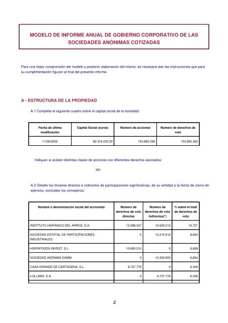 Cuentas Anuales Individuales e Informe de Gestión ... - Ebro Foods