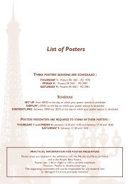 List of Posters - Colloquium