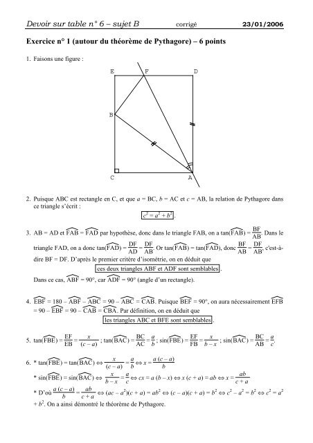 DST 6 B Corrig CAPES De Maths