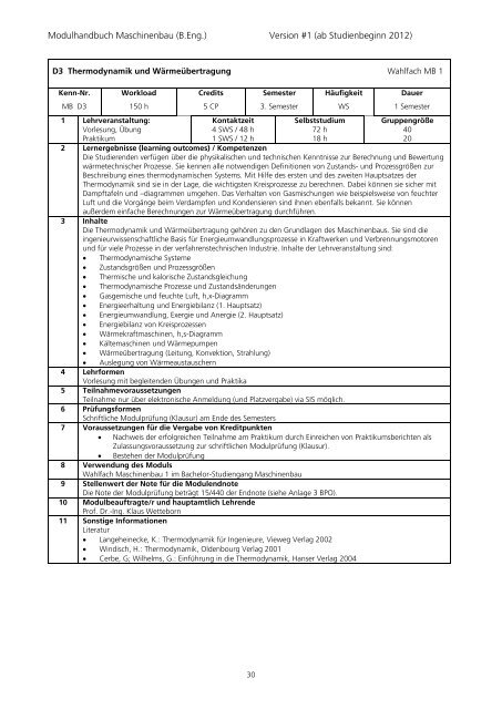 Modulhandbuch Maschinenbau (B.Eng.) - Fachbereich ...