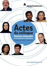 Actes des Assises romandes de l'interprétariat ... - Appartenances